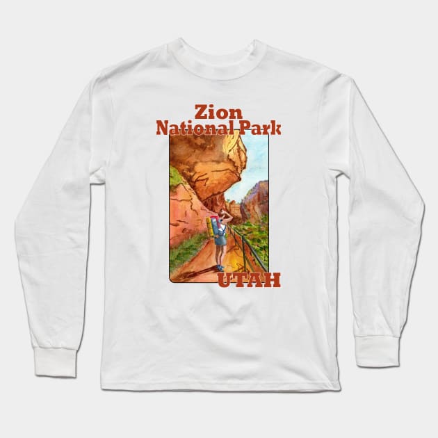 Canyon Overlook Trail, Zion National Park Long Sleeve T-Shirt by MMcBuck